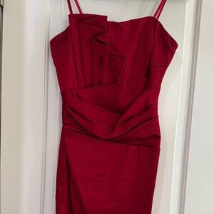 Cache Strapless Red Dress